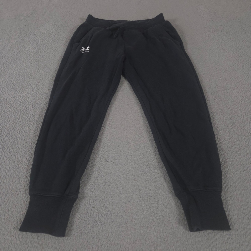 Under Armour Sweatpants Womens Medium Black Rival Fleece Jogger Tapered Pocket